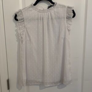 White Ruffled Sleeveless Top